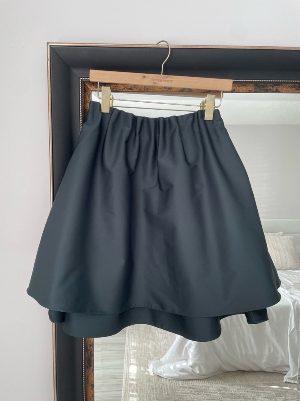 Armani Collezioni Dark Green Double-Layer Circle Skirt - Picture 2 of 4